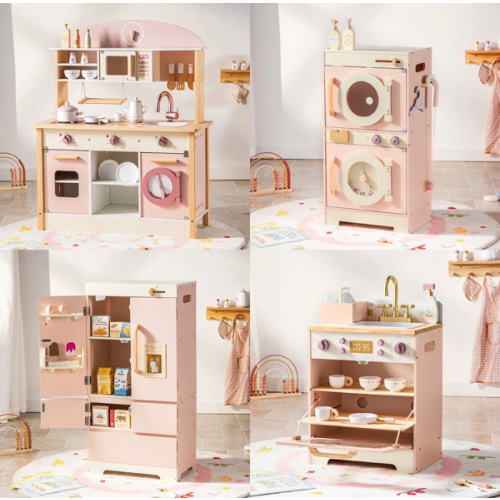 ROBUD Wooden Kids Kitchen PlaySet Series -Pink