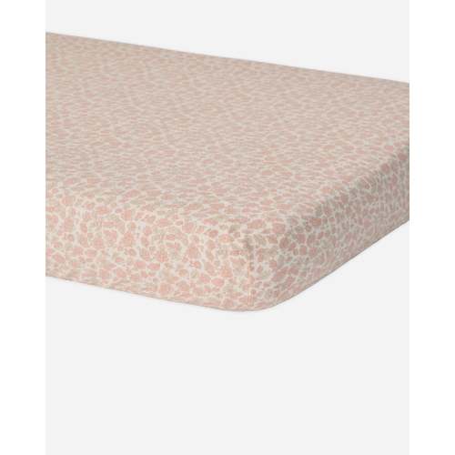 Woven Crib Sheet Pink Blossom
