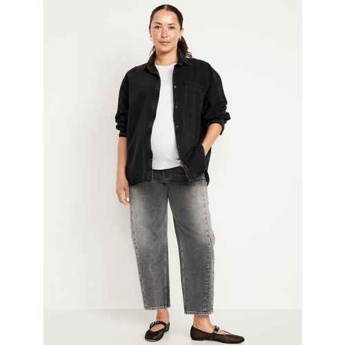 Maternity Full Panel Barrel Ankle Jeans