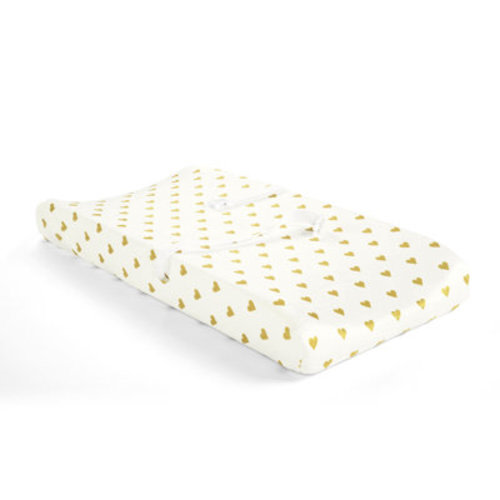 Lush Metallic Hearts Allover Hearts Soft and Plush Changing Pad Cover | Wayfair