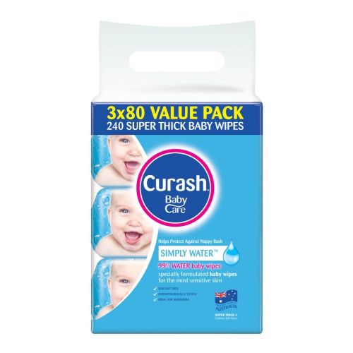 Curash Baby Wipes Simply Water 240 Pack