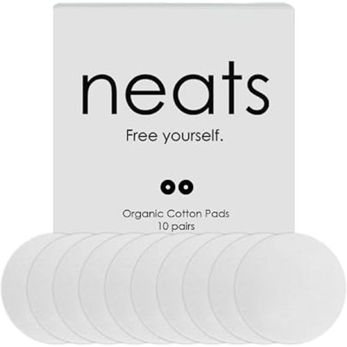 NEATS Cotton Pads for Nipple Covers - 10 pairs Disposable Organic Cotton Pads for Breast Petals, Suitable for Sensitive Skins, Extra Coverage & Pasties Protection White