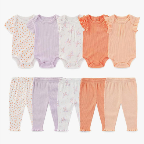 3-6 Month 10-Piece Set with Bodysuits and Pants
