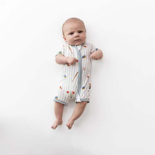 Zipper Shortall Romper in Home Run