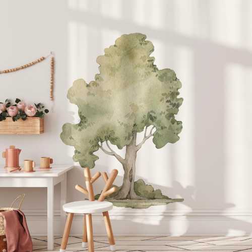 Whimsical Cottagecore Tree Wall Decal, Storybook Woodland Tree, Fairy Tale Forest Wall Art, Nursery Decor, Peel and Stick