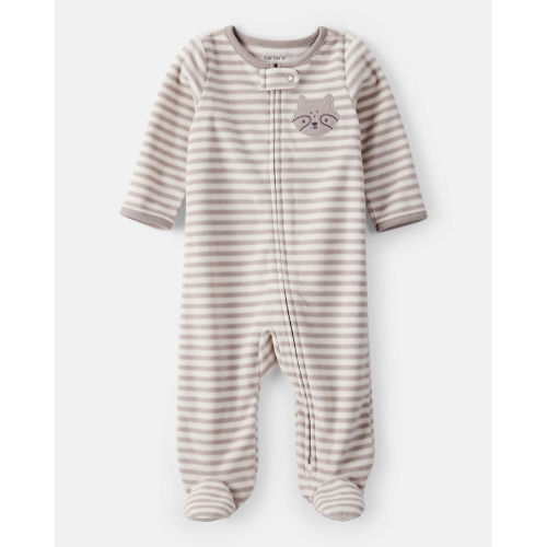 Baby Fox Striped Loose Fit Long-Sleeve Sleep & Play Pajamas - Brown - Carter's