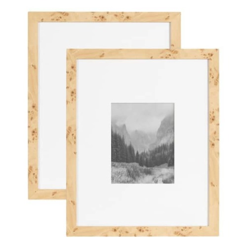 Burlock 16 in. x 20 in. Matted Natural Brown Picture Frame (Set of 2)