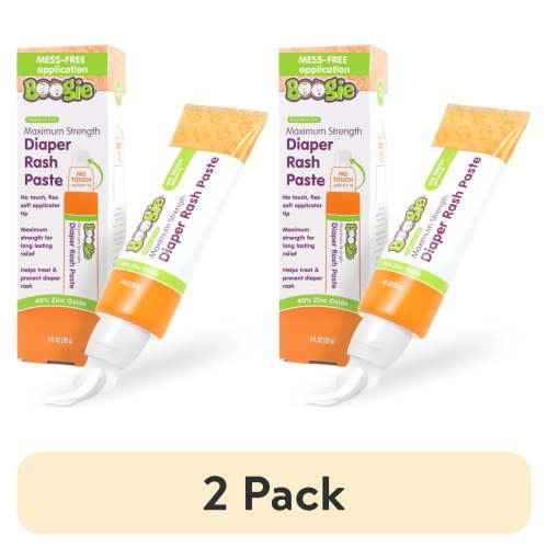 (2 pack) Boogie Maximum Strength Diaper Rash Cream, Fragrance-Free, 4 fl oz with Spatula Applicator