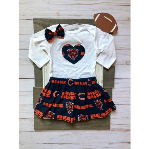 3-6M Chicago Bears Baby, Chicago Bears Baby Outfit, Chicago Bears Baby Girl, Bears Baby, Chicago Bears Headband