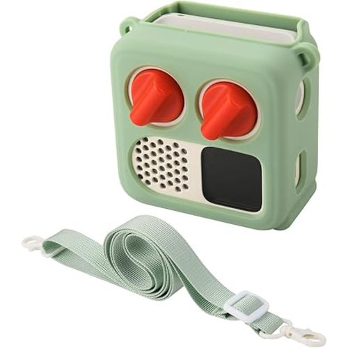 TXEsign Silicone Case Cover for Yoto Mini (2024 Edition), Travel Carrying Case with Adjustable Shoulder Strap Protective Cover for Yoto Mini Player (Light Green)