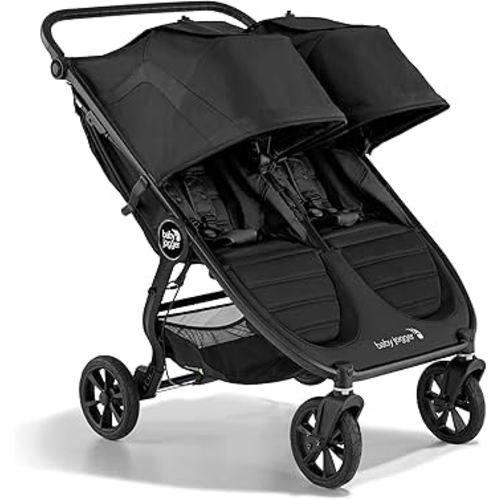 Baby Jogger City Mini GT2 All-Terrain Double Stroller Jet Black Perfect for Newborn and Toddler Compatible with Britax Cybex Graco and Maxi Cosi Infant Car Seats