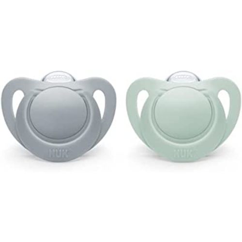 NUK | Orthodontic Pacifiers | Light Blue-Blue| 6-18 Months | Best Pacifier for Breastfed Babies | BPA Free | Shaped to Soothe Just Like Mom | 2-Pack (Blue)