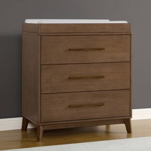 Delta Children Spencer 3 Drawer Dresser with Changing Top - Teak Brown
