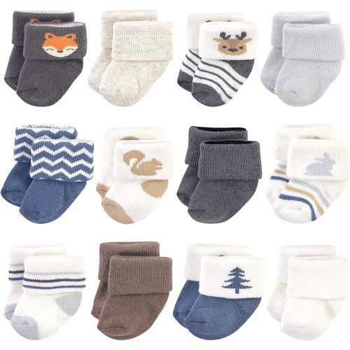 Hudson Baby Baby Girls' Cotton Rich Newborn and Terry Socks