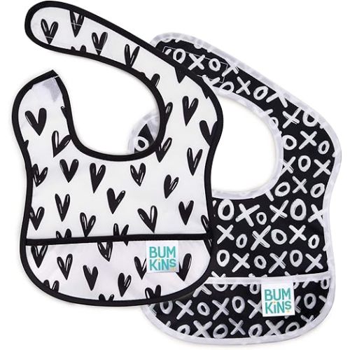 Bumkins Bibs, for Baby Girl or Boy, Infant 3-9 Months, Essential Must Have for Eating, Feeding, Baby Led Weaning, Mess Saving Waterproof Soft Fabric