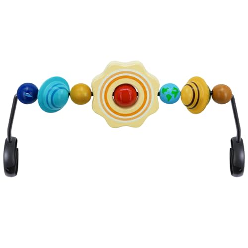 iGRATENS Baby Bjorn Bouncer Toy Bar, Hand-Painted Wooden Toy for Baby Bouncer Soft & Bliss, Easy to Attach and Remove, Child-Friendly Materials, Rich Color Design for Curious Babies, Sun & Planets