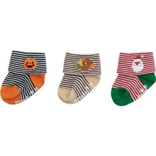 My First Holiday Cotton Blend Gripper Socks Gift Box, 0-12M