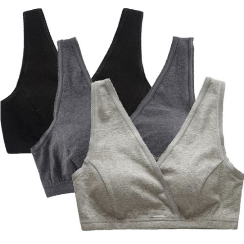 CAKYE 3 Pack Maternity Nursing Sleep Bra Breastfeeding Cotton Bralette