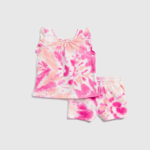 Infant Girl Hibiscus Tie Dye Top Set