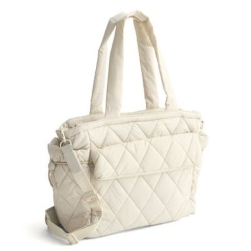 Vera Bradley Women's Featherweight Welland Diaper Bag Tote Bag Pumice Stone