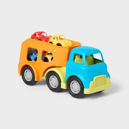 Car Transporter Truck - 4pc - Gigglescape™: Toy Vehicle Tracks, Metal & Plastic, Includes Tracks, 2 Years+