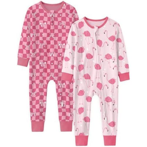 Unnivoll Toddler Pajamas 100% Cotton Footless Baby Pajamas Baby Boy Girl Clothes Snug Fit 2 Pack