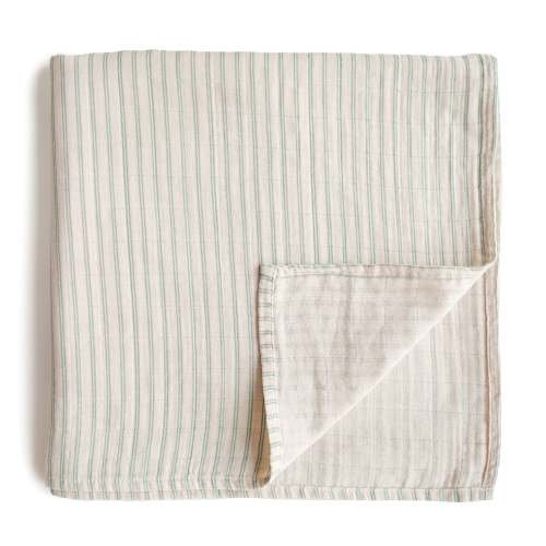 Muslin Swaddle Blanket - Nat Green