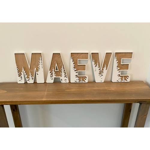 Forest Letters | Woodland Nursery | Nursery Decor | Custom Letters | Home Decor | Wall Sign | Wooden Alphabet | Layered Letters