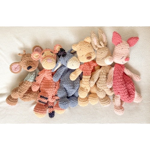 Heirloom collection - Winnie and friends loveys - vintage pastel - handmade snugglers - Baby shower gifts - nostalgia -
