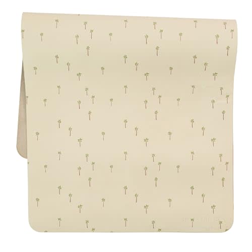 Vegan Leather Baby Changing Mat 16x30in, Wipeable, Foldable, Palm Trees | Wipeable vegan leather changing mat folds compact for travel, portable multipurpose 16x30in