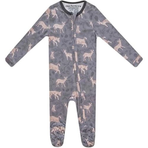 Copper Pearl Zip-Up Footie Baby Pajamas – Soft Newborn Onesies for Boys & Girls, Tag-Free with Two-Way Zipper Baby Sleepers for Newborn - 24 Months, Timber