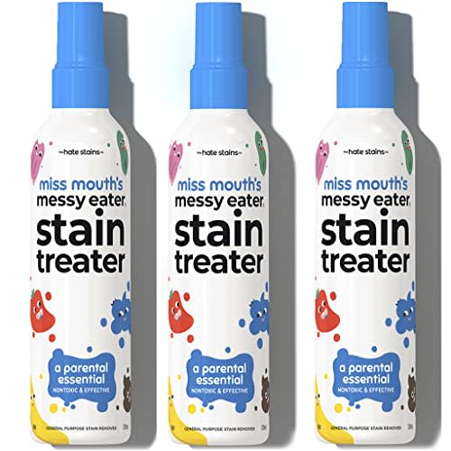 HATE STAINS CO Stain Remover for Clothes - 4oz 3 Pack of Newborn & Baby Essentials - Miss Mouth's Messy Eater Stain Treater Spray - No Dry Cleaning Food, Grease, Coffee Off Laundry, Underwear, Fabric