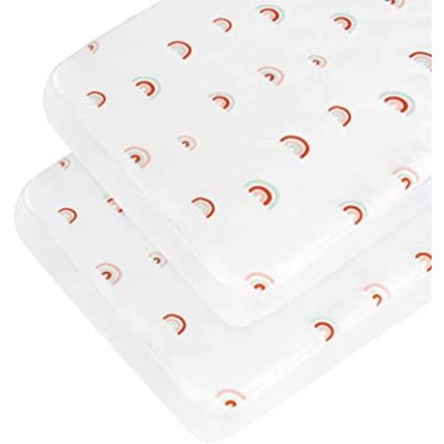 Crib Sheets Boy Girl, 2 Pack Baby Crib Sheets for Standard Crib Mattress & Toddler Bed Mattress, Snug Fit Breathable Soft Fitted Crib Sheet, Crib Sheets, Rainbow
