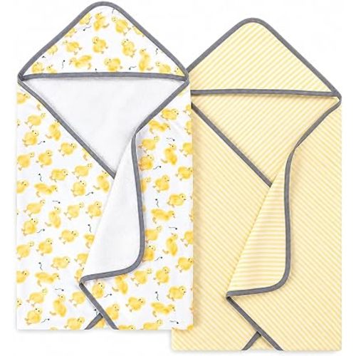 Burt's Bees Baby Infant Hooded Towels, Unisex Bath Essentials, 2-Pack