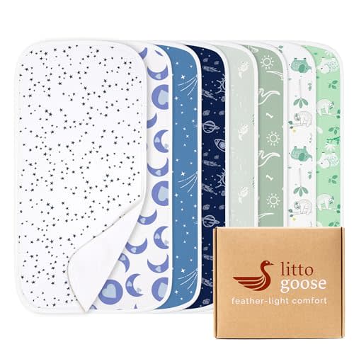littogoose Premium 8-Pack Waterproof Baby Burp Cloths, Extra Large 13"X26" Soft Absorbent Burping Clothes for Newborns and Infants, Baby Shower Boys Girls