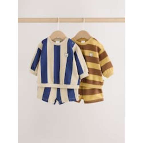 Buy Blue/Rust Stripe Sweatshirt and Shorts 4 Piece Baby Set (0mths-2yrs) from Next USA
