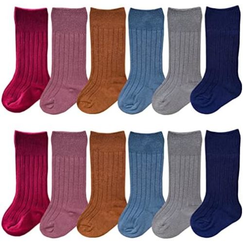 QandSweat Unisex-Baby Knee High Socks Seamless Toddler Boy Girls Cotton Uniform Stockings