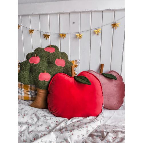 Velvet Apple Cushion, Apple decorative pillow