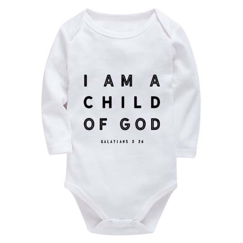 I Am A Child Of God Newborn Boy Clothing Long Sleeve Neutral Baby Clothes White Onesie for Baby Girl 18 Months