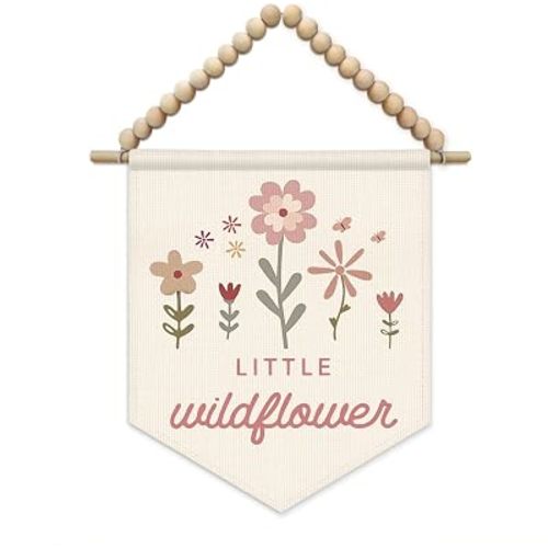 SJDFCSA Boho Girl Nursery Wall Art Decor, Wildflower Nursery Decor