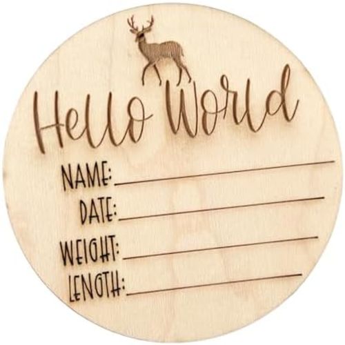 Personalized Wooden Baby Birth Announcement – Custom Engraved Newborn Plaque – Gender-Neutral Newborn Keepsake for Nursery or Baby Photos – Ideal Baby Shower Gift