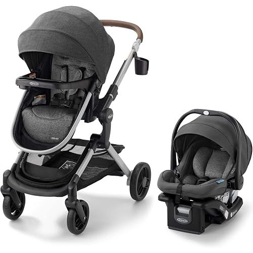 Graco Modes Nest Travel System, 3-in-1 Modular Carseat Stroller Combo, Includes the SnugRide DLX Infant Car Seat and Baby Stroller, Adjustable Slide2Me Car Seat Carrier to Toddler Stroller, Sullivan