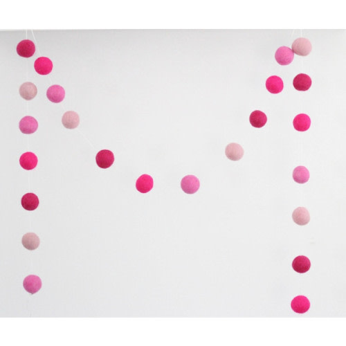 SheepFarmFelt Pink Pom Pom Garland