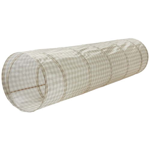 3 Sprouts Kids Play Tunnel with Eco-Friendly Recycled Fabric - Pop Up Play Tunnel - Gingham Beige