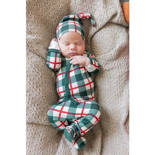 Take Me Home Set with Cap in Holiday Plaid