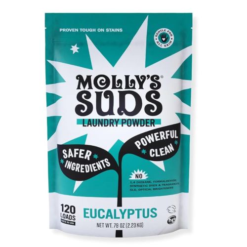 Molly's Suds Original Laundry Detergent Powder | Clean Laundry Detergent Powder for Sensitive Skin | Simple, Effective Ingredients, Stain Fighting | 120 Load (Eucalyptus)