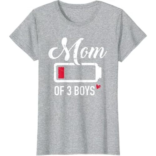 Mom of 3 Boys Low Battery T-Shirt