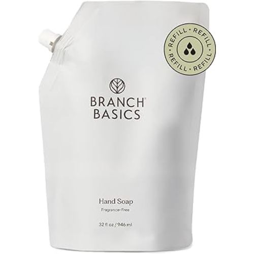 Branch Basics Gel Hand Soap Refill – 32oz Pouch | Plant & Mineral-Based Formula with Aloe, Chamomile & Meadowfoam Oil | Fragrance-Free, Gentle & Safe for Sensitive Skin