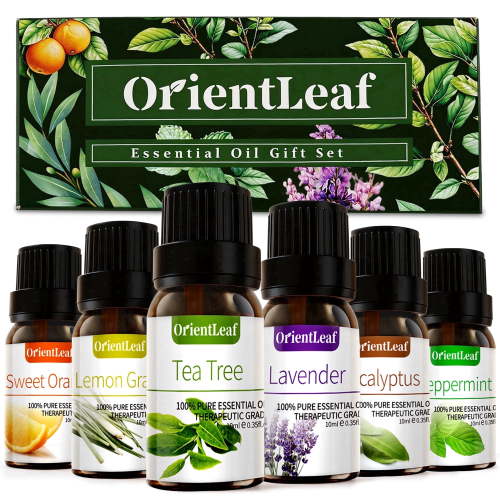 OrientLeaf Essential Oils Sets, 100% Pure Essential Oil for Diffuser, Aromatherapy, Sleep, Massage & DIY, Gift Sets for Women with Greeting Card