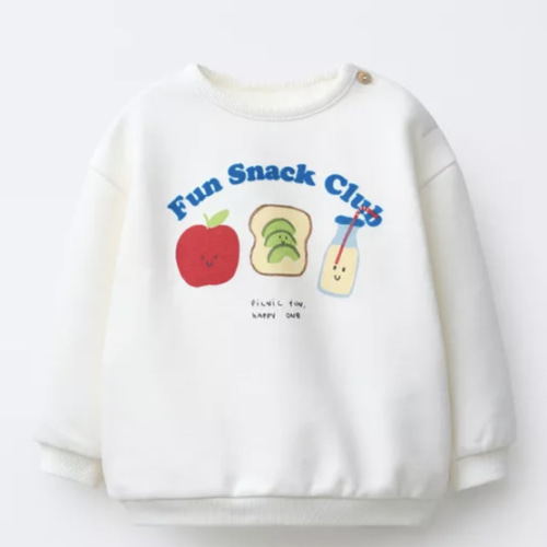 FLOCKED PRINT SWEATSHIRT - Oyster-white